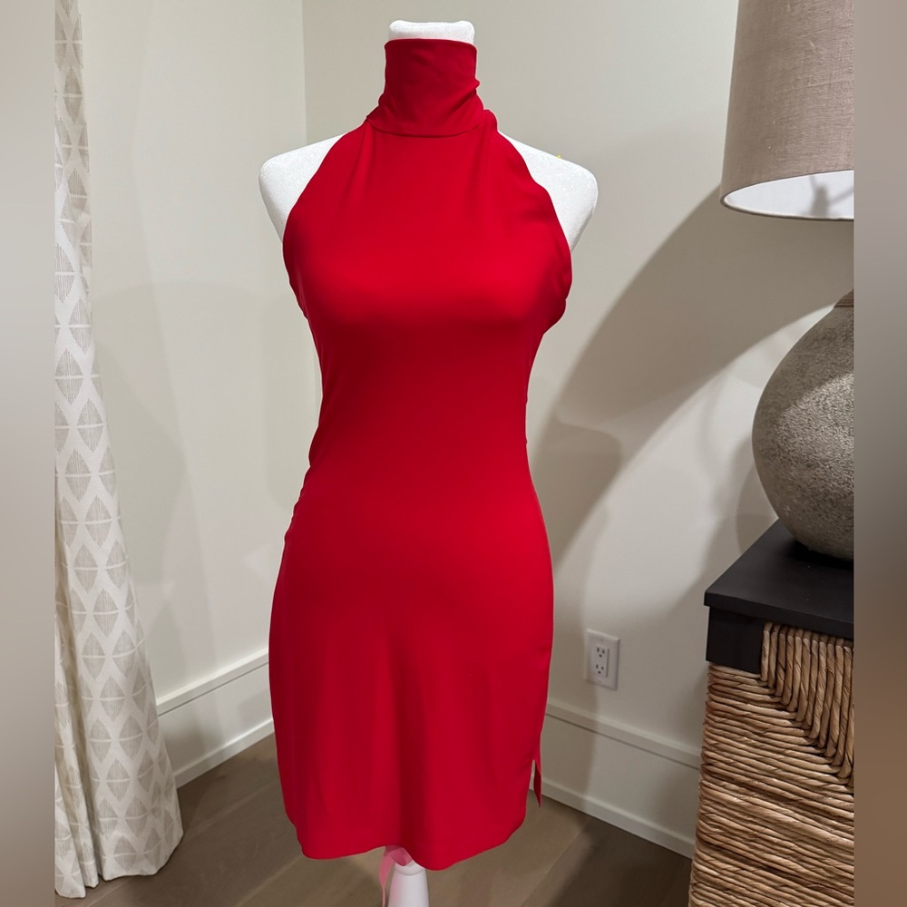 Norma Kamali Red Sleeveless Bodycon Dress